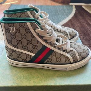 Gucci High Top 1977 Canva Sneaker Sz 42
